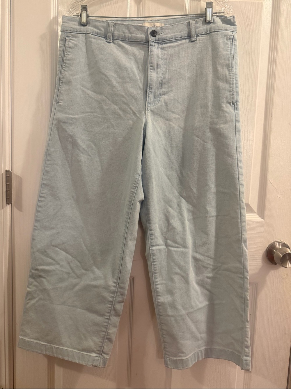 Ella Moss Light Blue Wide Leg Cropped Pants Size 14